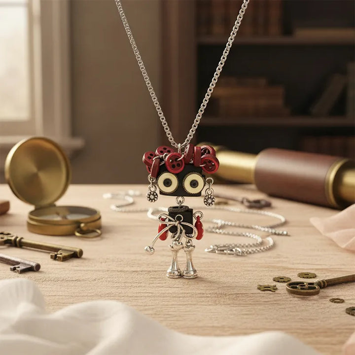  ULIKING JEWELRY NECKLACES  Lola Twist Steampunk Robot Handmade Necklace 03