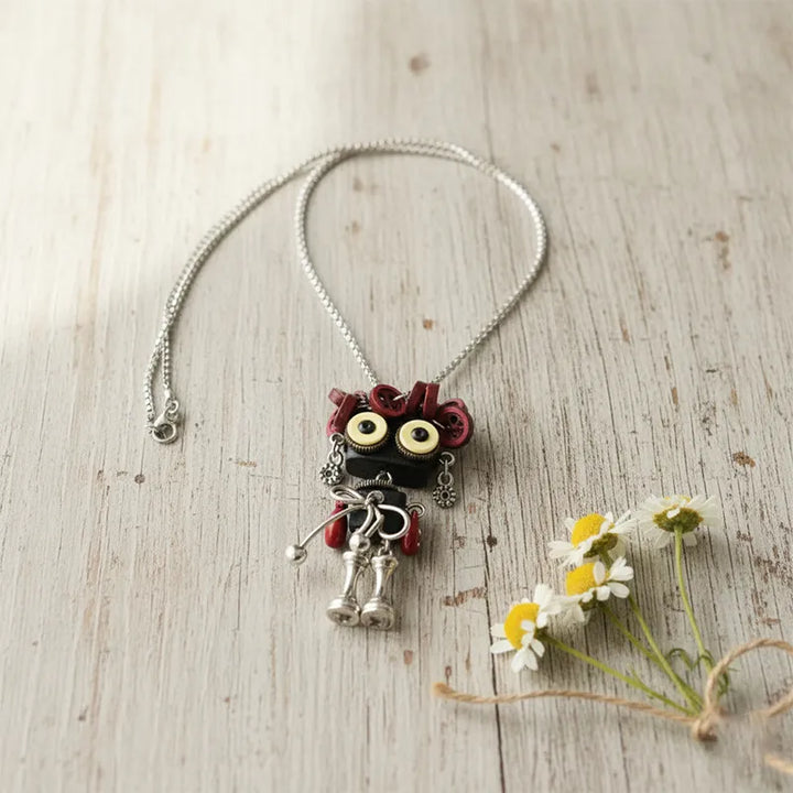  ULIKING JEWELRY NECKLACES  Lola Twist Steampunk Robot Handmade Necklace 04