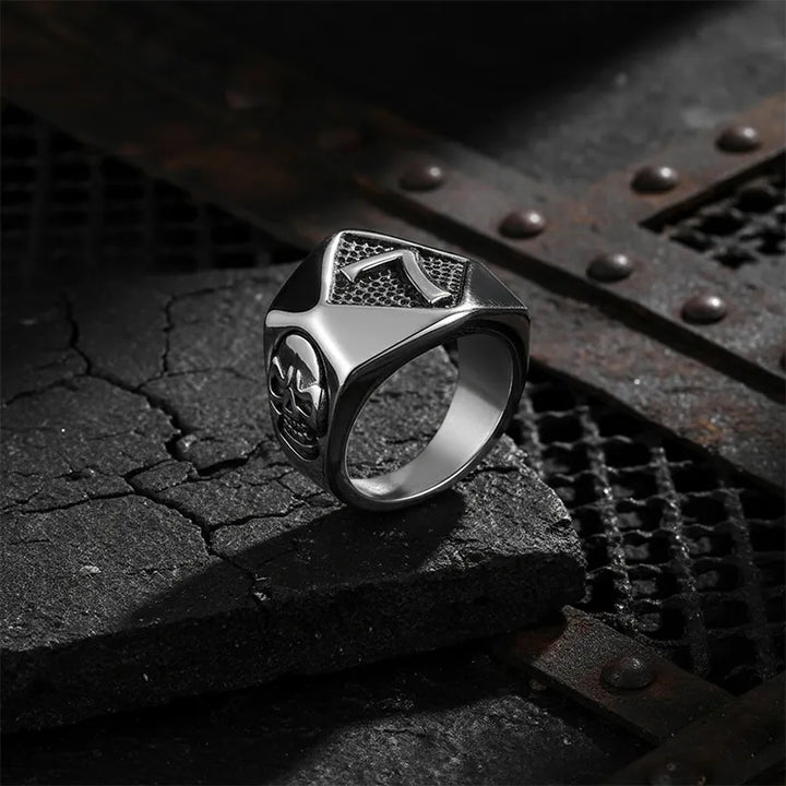 Lucky number 7 Skull Stainless Steel Ring / ULIKING JEWELRY – ULiking ...