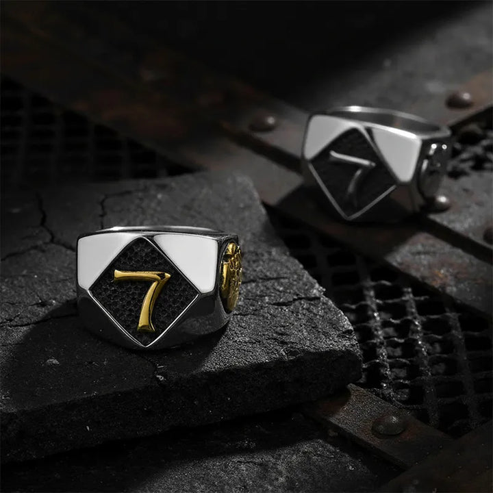 Lucky number 7 Skull Stainless Steel Ring / ULIKING JEWELRY – ULiking ...
