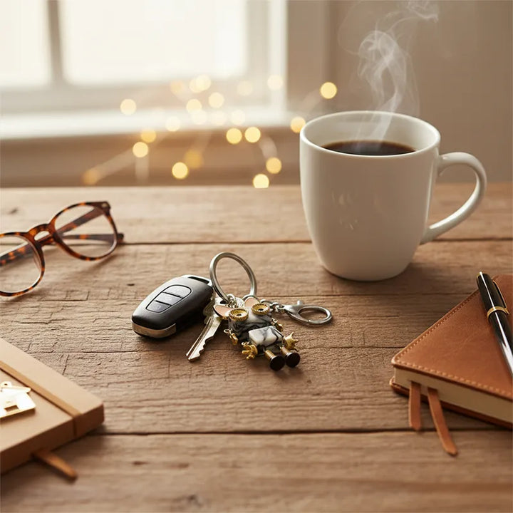  ULIKING JEWELRY KEYCHAIN  MechaKitty Steampunk Robot Handmade Keychain 04