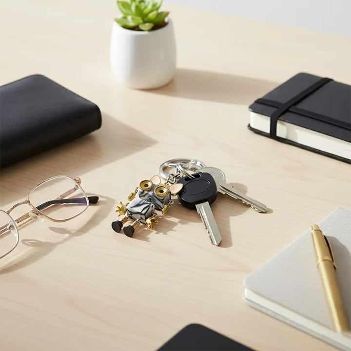  ULIKING JEWELRY KEYCHAIN  MechaKitty Steampunk Robot Handmade Keychain 05