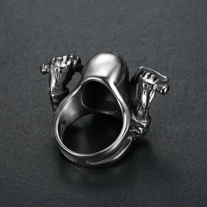 ULIKING JEWELRY RINGS   Motorcycle Style Skull  Stainless Steel Ring 04