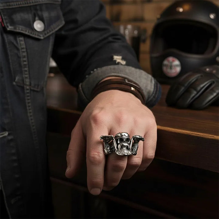 ULIKING JEWELRY RINGS   Motorcycle Style Skull  Stainless Steel Ring 06