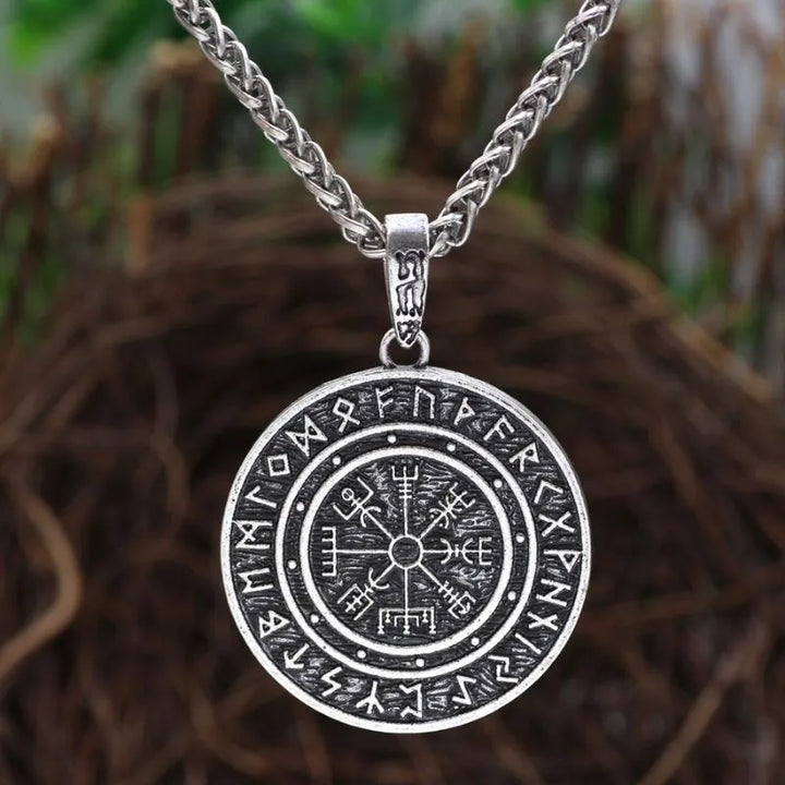 ULIKING JEWELRY NECKLACE Vintage Compass with Rune Necklace 01