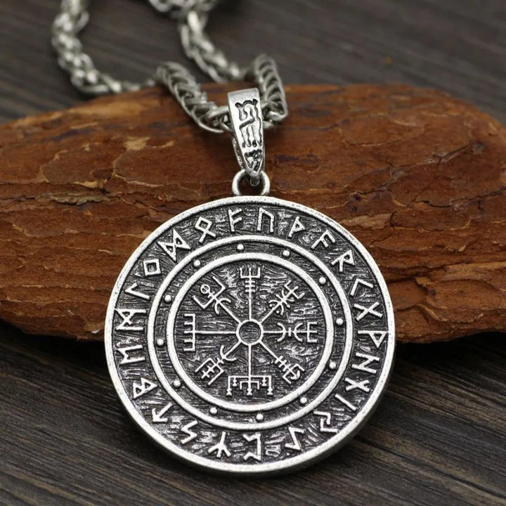 ULIKING JEWELRY NECKLACE Vintage Compass with Rune Necklace 04