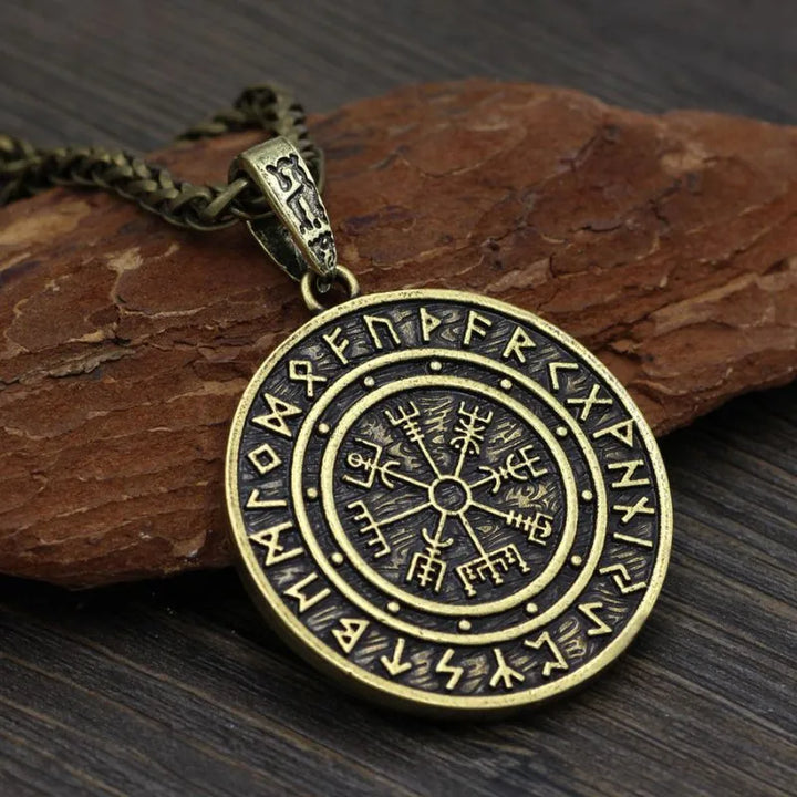 ULIKING JEWELRY NECKLACE Vintage Compass with Rune Necklace 05