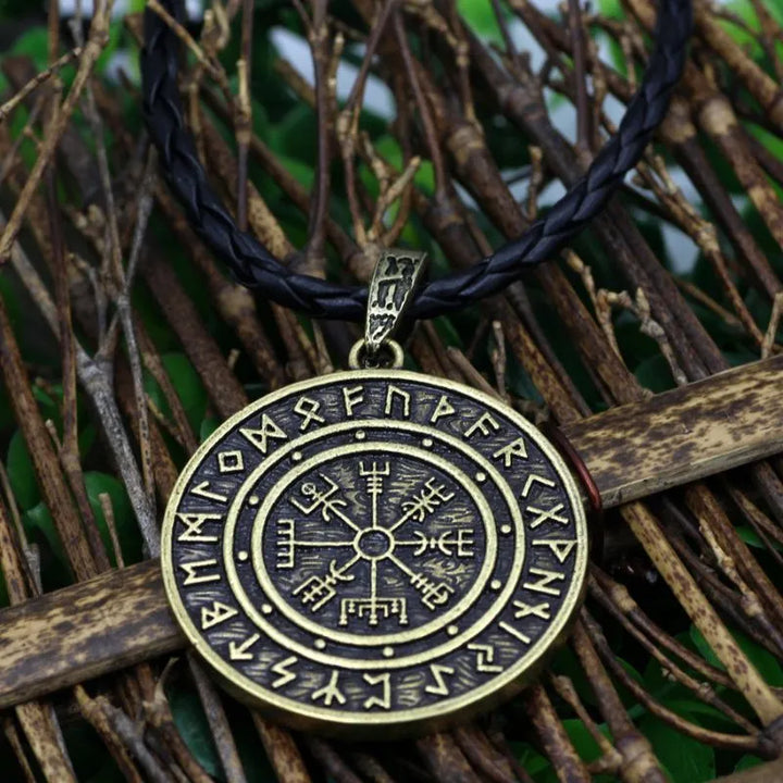 ULIKING JEWELRY NECKLACE Vintage Compass with Rune Necklace 09