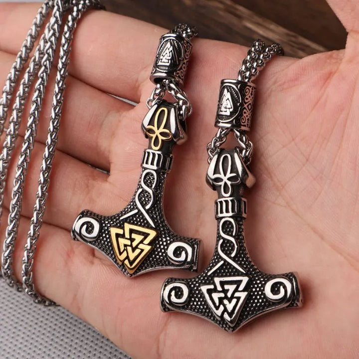  ULIKING JEWELRY PENDANTS Nordic Viking Thor Hammer Valknut Pendant 02