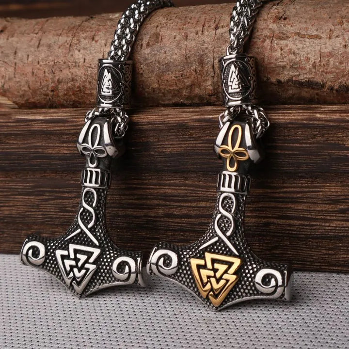  ULIKING JEWELRY PENDANTS Nordic Viking Thor Hammer Valknut Pendant 01 