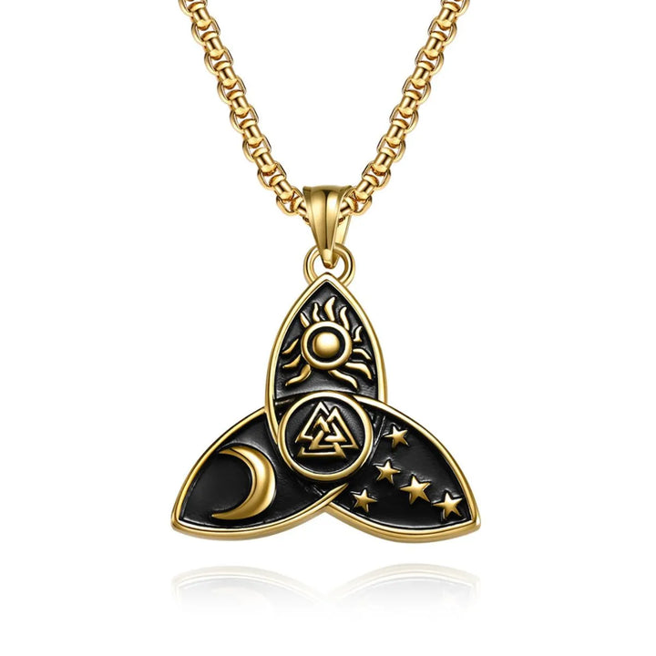  ULIKING JEWELRY PENDANTSCeltic Knot Sun Moon Star Valknut Stainless Steel Pendant  06