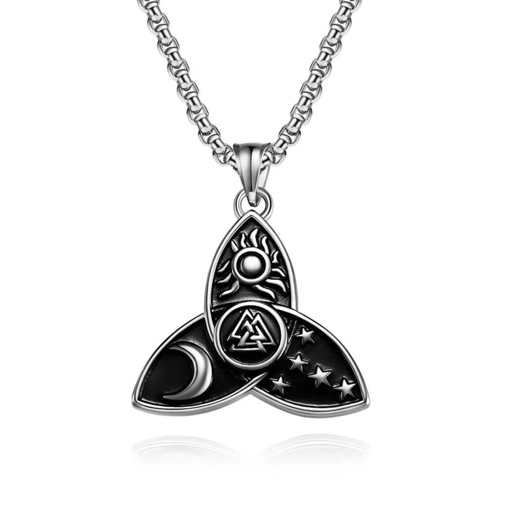  ULIKING JEWELRY PENDANTSCeltic Knot Sun Moon Star Valknut Stainless Steel Pendant  07