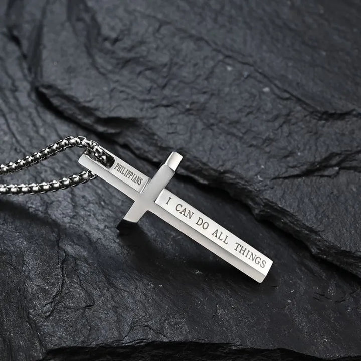  ULIKING JEWELRY PENDANTS I Can Do All Things Stainless Steel Cross Pendant 02