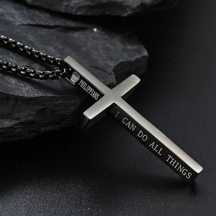  ULIKING JEWELRY PENDANTS I Can Do All Things Stainless Steel Cross Pendant 05