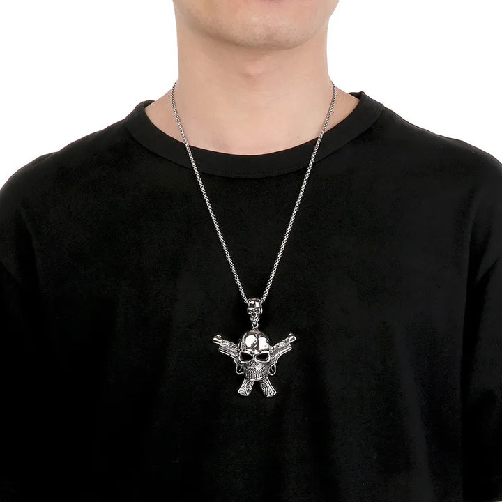  ULIKING JEWELRY PENDANTS PUNK Mechanical Skull Stainless Steel Pendant 02