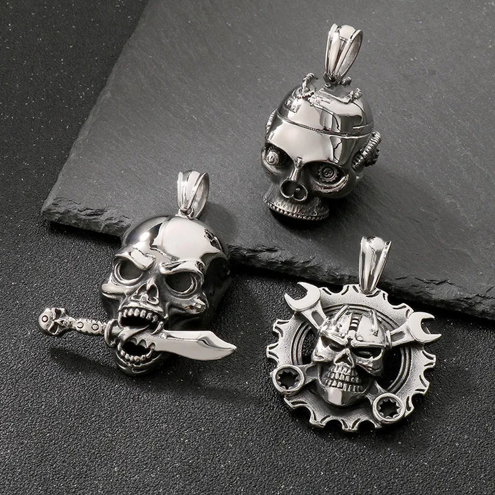  ULIKING JEWELRY PENDANTS PUNK Mechanical Skull Stainless Steel Pendant 04