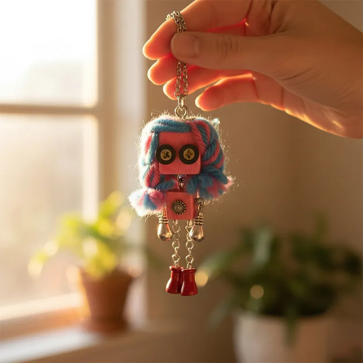  ULIKING JEWELRY NECKLACES  Pinky Boo Steampunk Robot Handmade Necklace 05