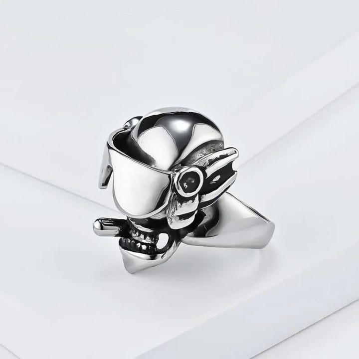 ULIKING JEWELRY RINGS  Punk Cigar Skull Ring 03