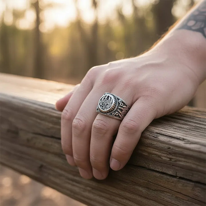 ULIKING JEWELRY  RING  Vintage Bear Claw Stainless Steel Ring SILVER 03