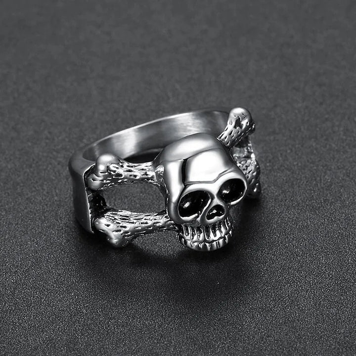 ULIKING JEWELRY  RING  Vintage Gothic Stainless Steel Unisex Skull Ring 04