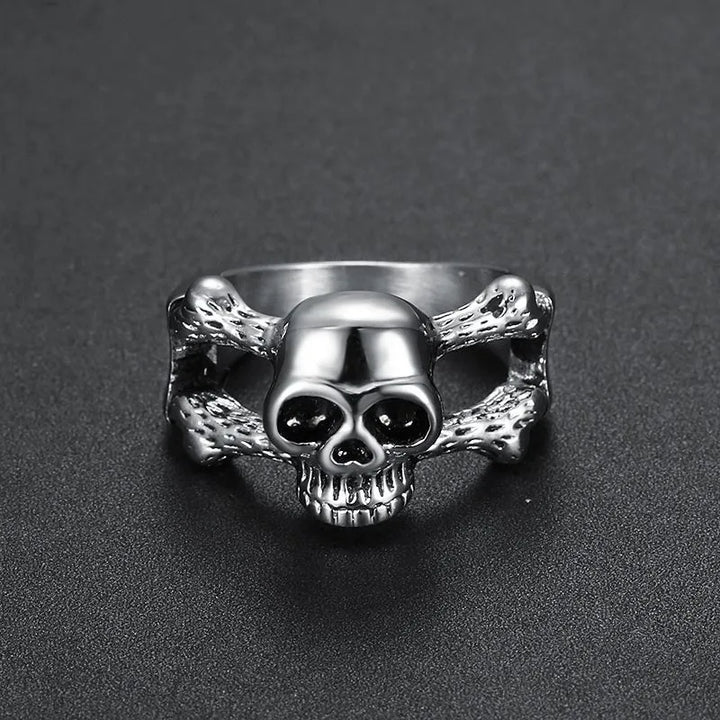 ULIKING JEWELRY  RING  Vintage Gothic Stainless Steel Unisex Skull Ring 05