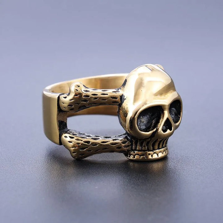 ULIKING JEWELRY  RING  Vintage Gothic Stainless Steel Unisex Skull Ring 03