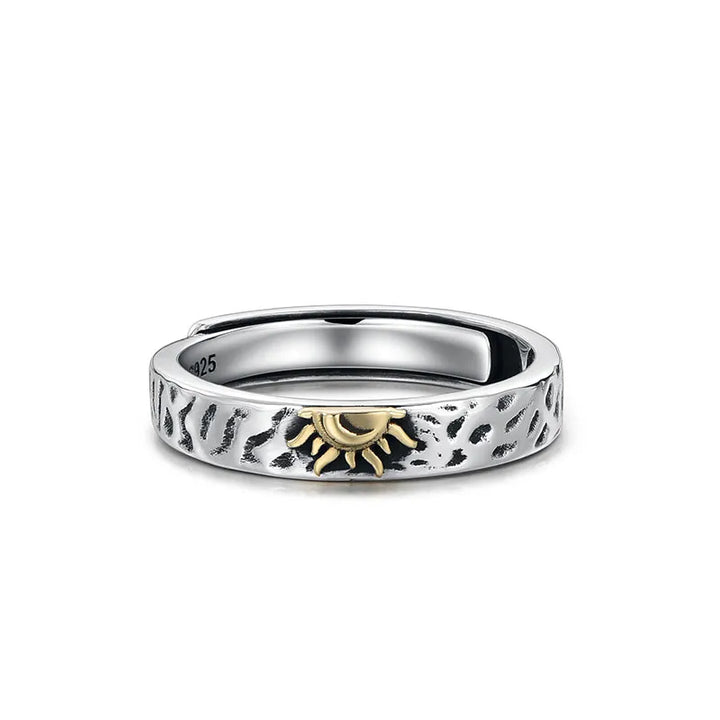 ULIKING JEWELRY RINGS  S925 Sterling Silver Sun & Moon Eternal Couple Ring 07