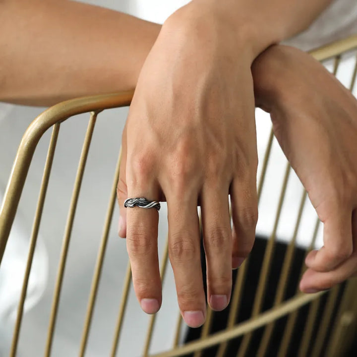 ULIKING JEWELRY RINGS   S999 Sterling Silver Driftwood Ring 02