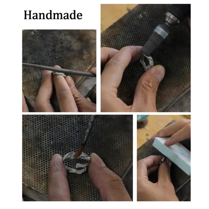 ULIKING JEWELRY RINGS   S999 Sterling Silver Driftwood Ring 03