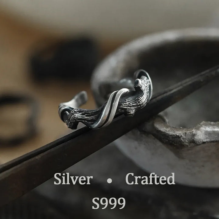 ULIKING JEWELRY RINGS   S999 Sterling Silver Driftwood Ring 04