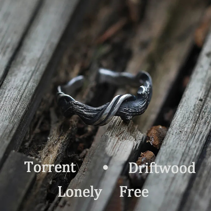 ULIKING JEWELRY RINGS   S999 Sterling Silver Driftwood Ring 05