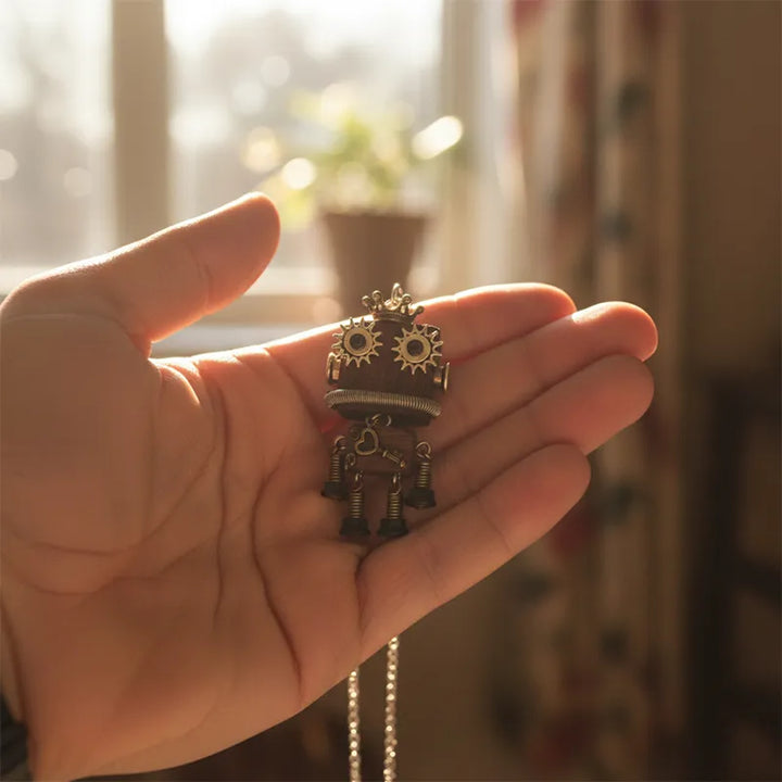  ULIKING JEWELRY NECKLACES  Springy Bot Steampunk Robot Handmade Necklace 02
