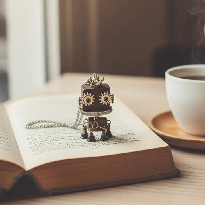  ULIKING JEWELRY NECKLACES  Springy Bot Steampunk Robot Handmade Necklace 03