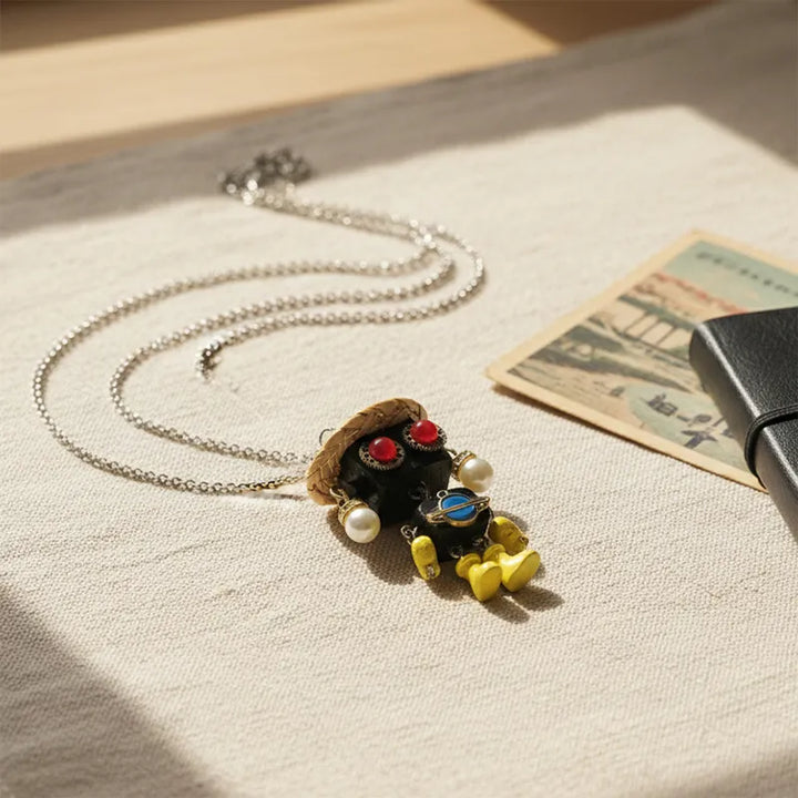  ULIKING JEWELRY NECKLACES  Straw Boy Steampunk Robot Handmade Necklace 03