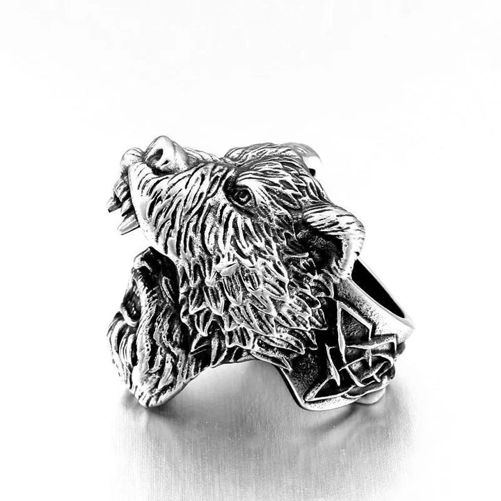 ULIKING JEWELRY RINGS  Viking Bear Man Stainless Steel Ring 04