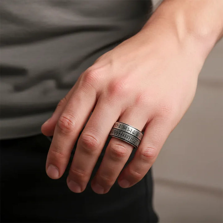 ULIKING JEWELRY RINGS Viking Celtic Knot Rune Spinner Ring 03