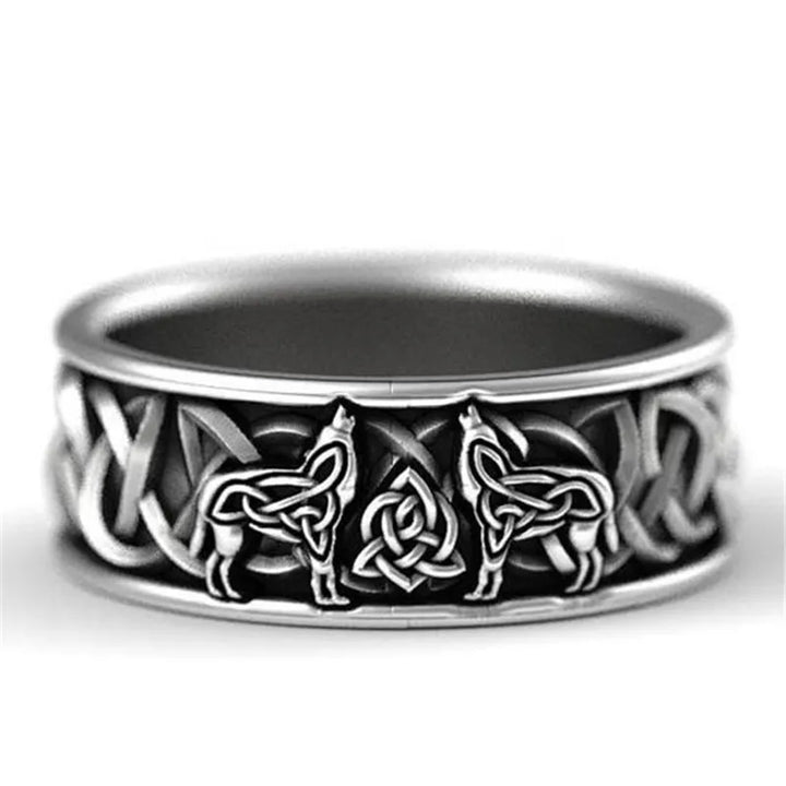ULIKING JEWELRY RINGS Viking Celtic Wolf Stainless Steel Ring 01