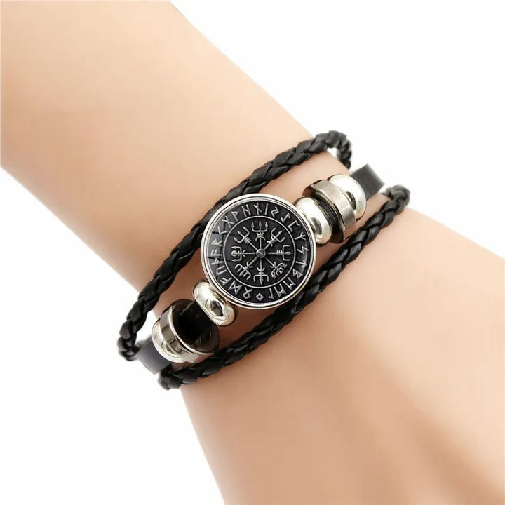 ULIKING JEWELRY BRACELET Viking Compass Rune Leather Bracelet 02