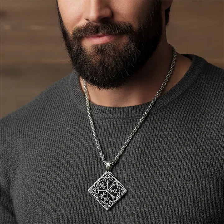 ULIKING JEWELRY PENDANTS Viking Compass  Stainless Steel Pendant Necklace 04