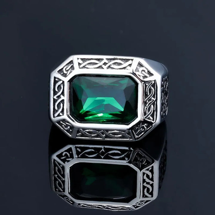 ULIKING JEWELRY RINGS Viking Emerald Stainless Steel Ring  02