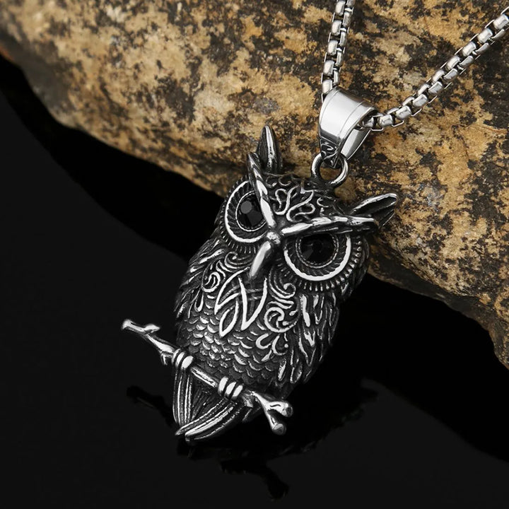  ULIKING JEWELRY PENDANTS Viking Owl Stainless Steel Pendant 03