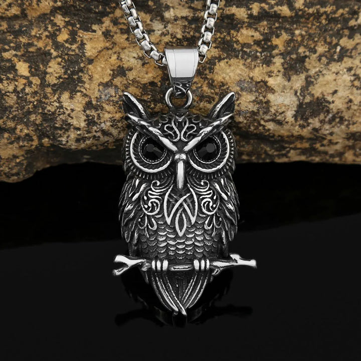  ULIKING JEWELRY PENDANTS Viking Owl Stainless Steel Pendant 04