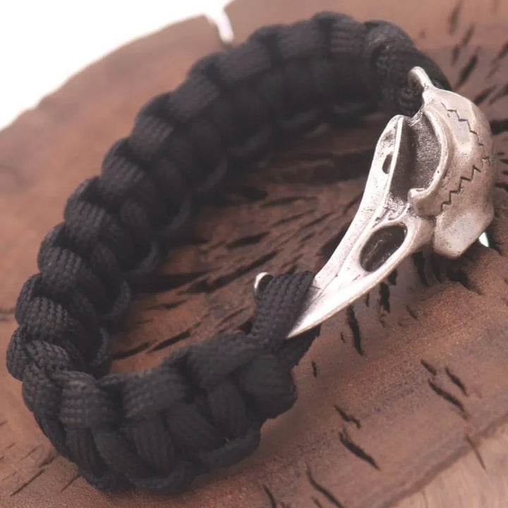  ULIKING JEWELRY BRACELETS Viking Raven Skull Hand-woven Bracelet 01