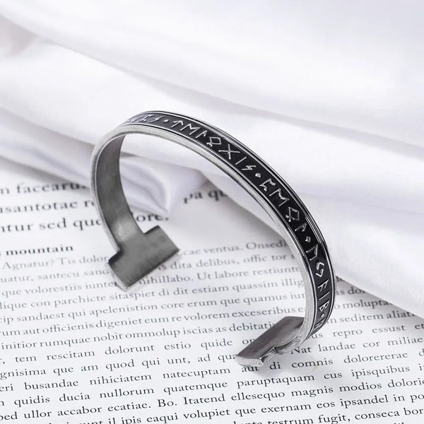  ULIKING JEWELRY BRACELETS Viking  Rune C-shaped Stainless Steel Bracelet 01