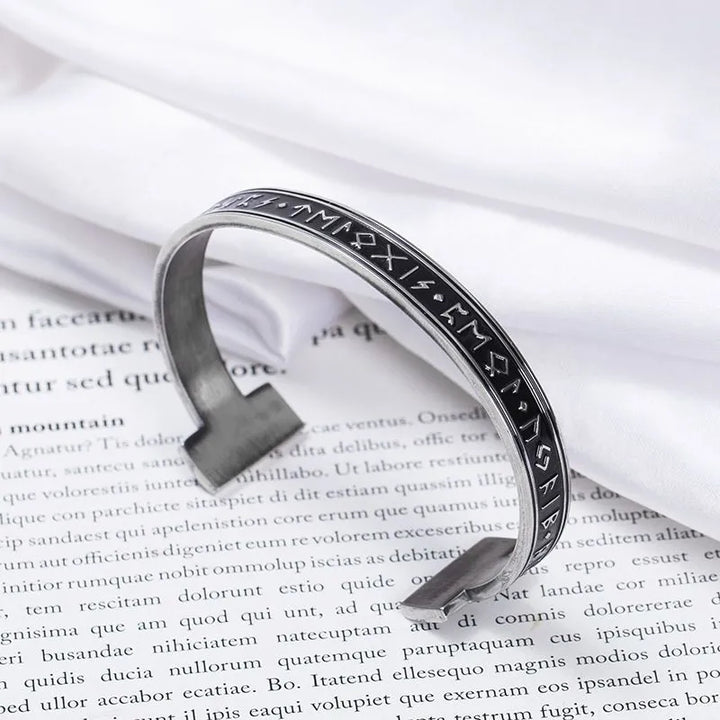  ULIKING JEWELRY BRACELETS Viking  Rune C-shaped Stainless Steel Bracelet 01