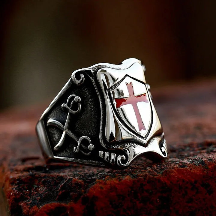 ULIKING JEWELRY RINGS Viking Shield Cross Stainless Steel Ring 03