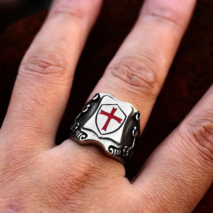 ULIKING JEWELRY RINGS Viking Shield Cross Stainless Steel Ring 02