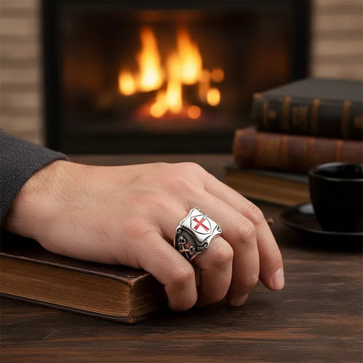 ULIKING JEWELRY RINGS Viking Shield Cross Stainless Steel Ring 06