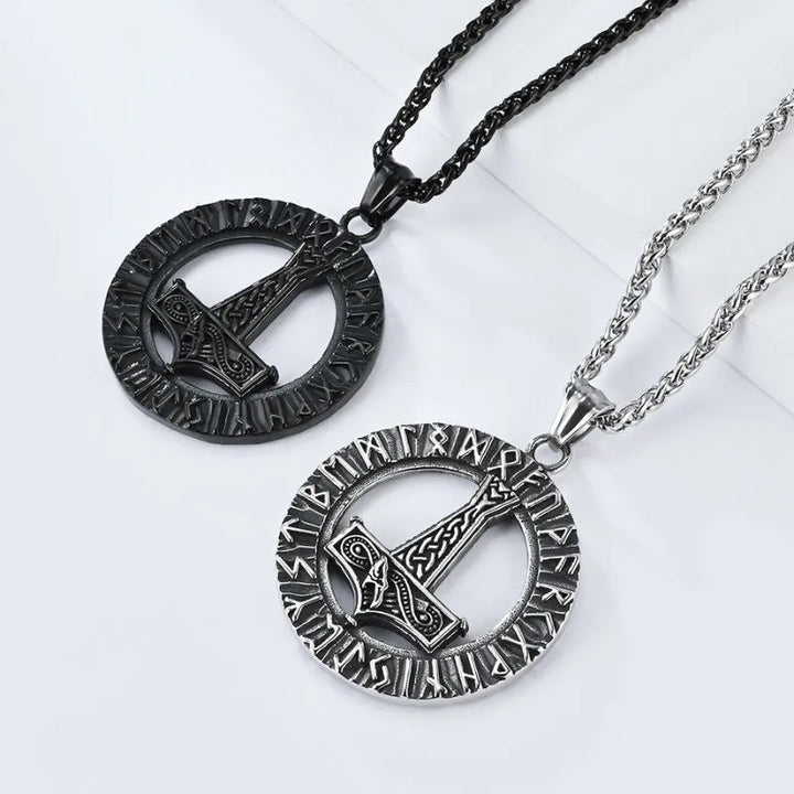 ULIKING JEWELRY PENDANT Viking Thor Hammer Rune Pendant Necklace 03