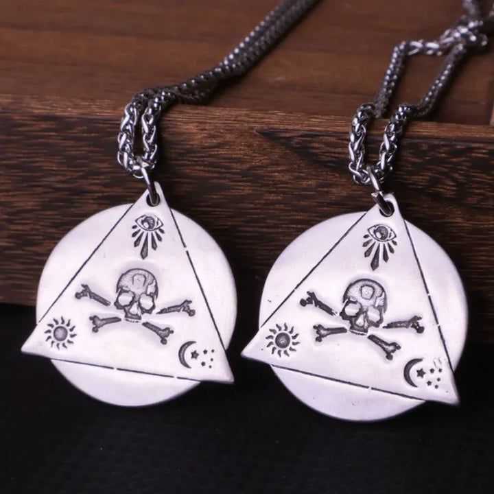 ULIKING JEWELRY PENDANTS Viking Triangle Demon Eye Stainless Steel Pendant Necklace 03